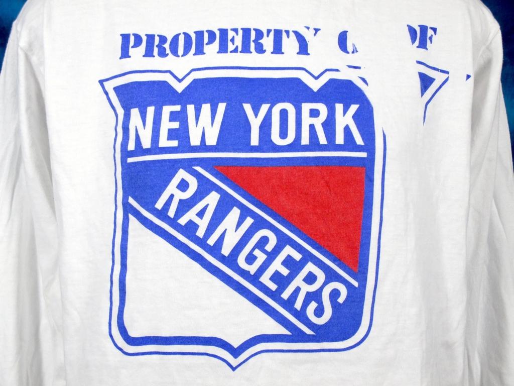 Vintage 80er NEW YORK RANGERS NHL EISHOCKEY Langarm T-Shirt L/XL Stadt NYC weich