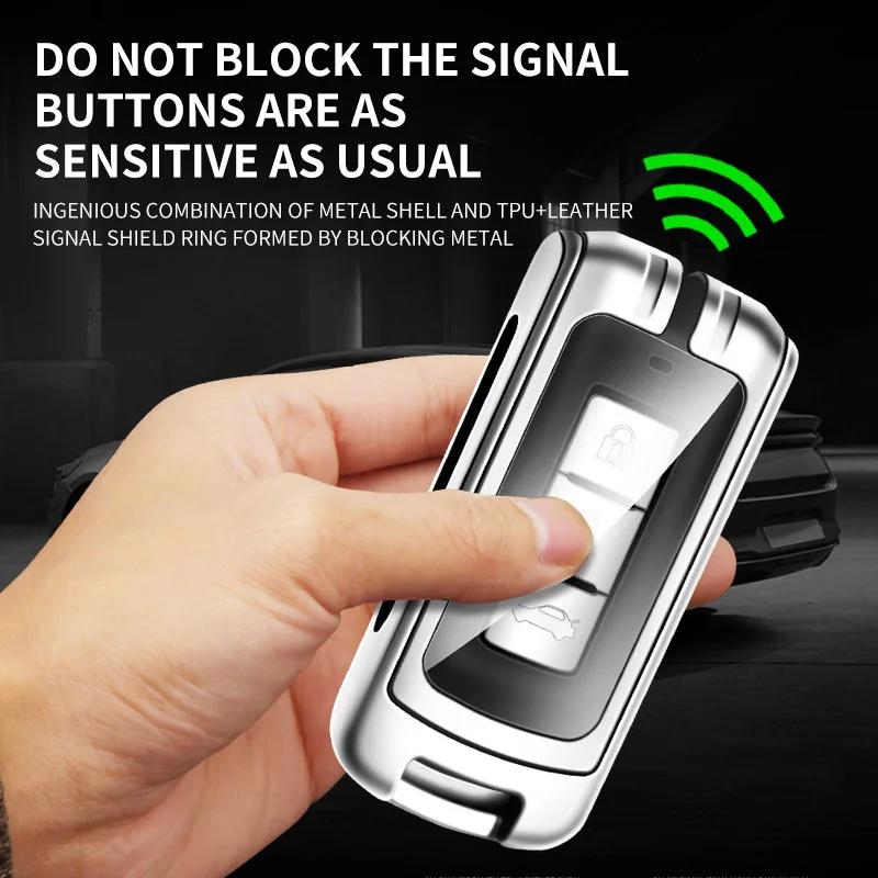 For Mitsubishi Xpander Outlander ASX Pajero Eclipse Cross Montero Zinc Alloy Leather Car Remote Key Case Cover Shell Accessories