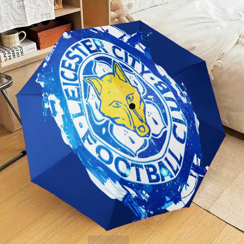 Leicester City Football Club Automatic Folding Umbrella - 8-Rib Travel Umbrella with Auto Open/Close & Portable Gifts for holidays or birthdays