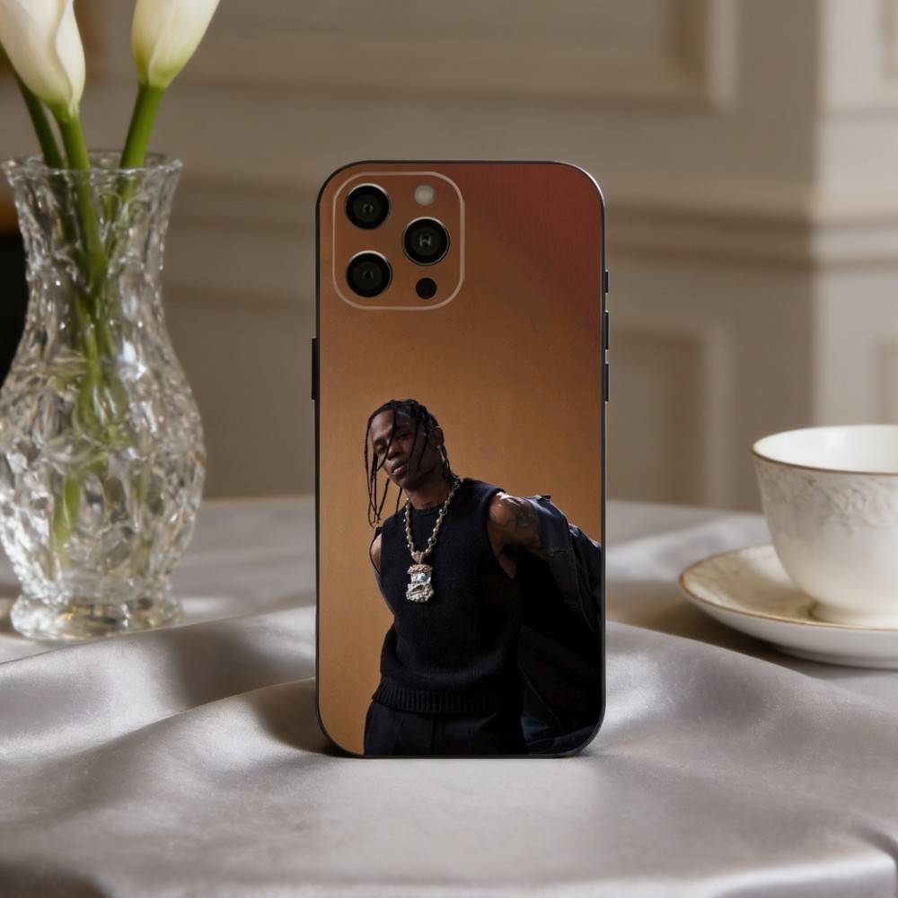 Confident T-Travis S-Scott-T Phone Case For iPhone 17,16,15,14,13,12,11 Plus,Pro Max,XS,Soft Silicone Black Cover