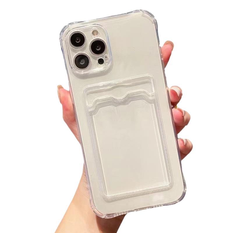 Four Corner Anti fall Card Phone Case Suitable for IPhone16promax Transparent Simple Protective Case Apple 15 Advanced