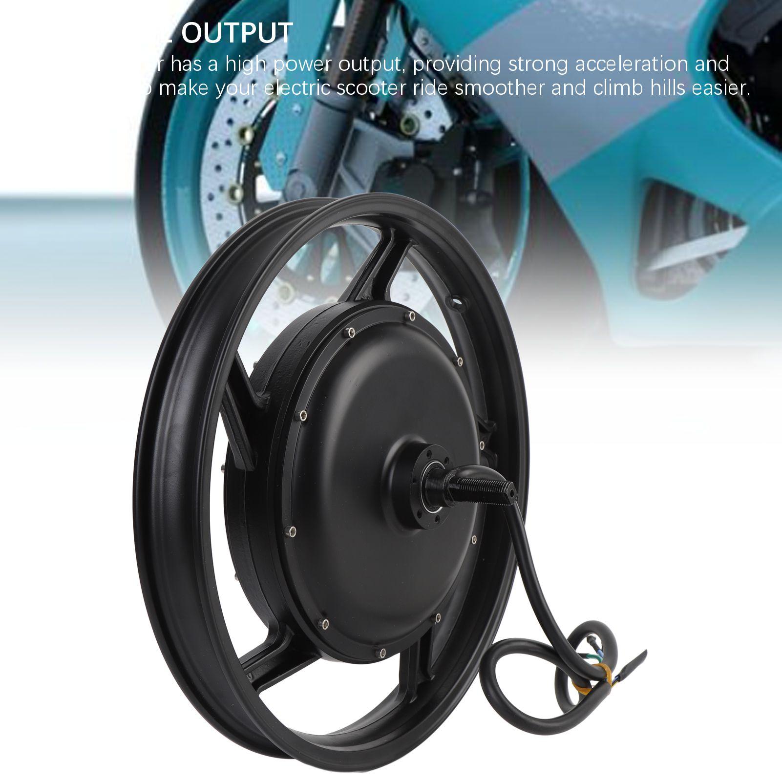 

18in Wheel Hub Motor 1500W to 3000W Brushless Toothless Double Hall Rear Drive Hub Motor Kit for Electric Motorcycle