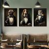 Elegant Animals Raccoon in Tuxedo Owl Pug Suit Poster Canvas Painting Cute Kawaii Wall Art Pictures Living Room Home Decor