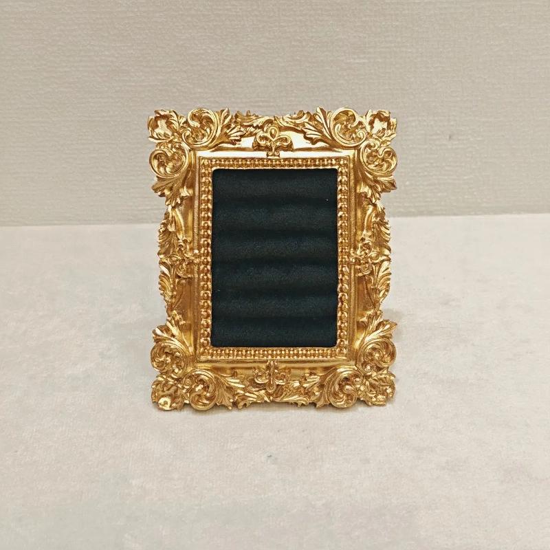 Retro Square Ring Earring Display Stand Jewelry Showcase Storage Tray Shop Window Decoration Photography Background Props