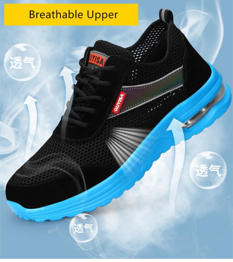 summer breathable mesh safety shoes anti puncture safety sneakers steel toe work boots construction work shoes for man women