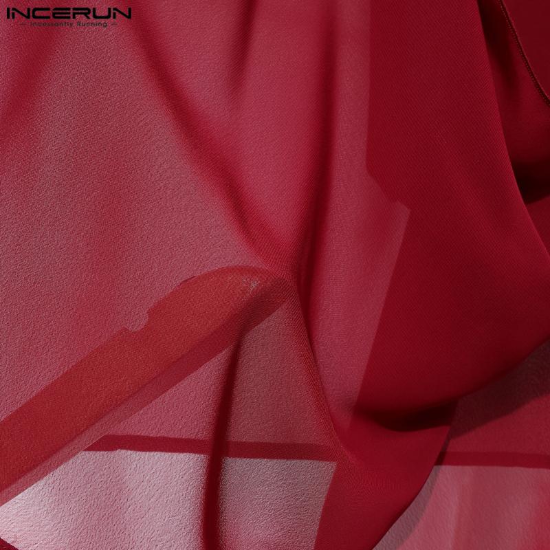 INCERUN Ανδρικά Αμάνικα Διάφανα Διχτυωτά Τοπ Τανκ με Λουράκια και Κολάρο Ζιβάγκο για Πάρτι και Κλαμπ