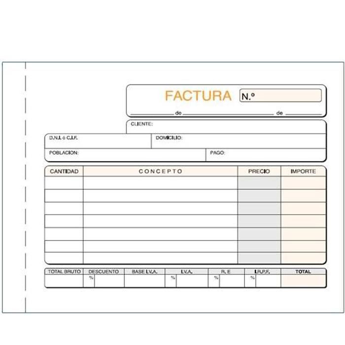 Carnet De Factures - Autocopiant - Octavo Paysage - Triplicata - 100 Pages - Professionnel