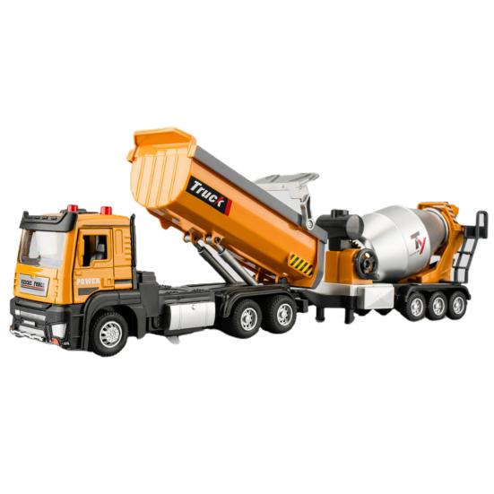 

Игрушка самосвал из сплава со звуком и подсветкой, подвижные соединения конструкций, реалистичный детский кран, машина, инженерный миксер, экскаватор C жёлтый