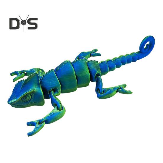 3D Printed Lizard Articulated Chameleon Ornament Desktop Decoration Flexible Animal Figurine Lizard Fidget Toy for Kids Adults Stress Relief
