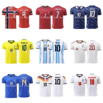 New Bar West Argentina Portugal Teeth France Belgium Jersey Adult Football Suit Club Short Sleeve T-Shirt