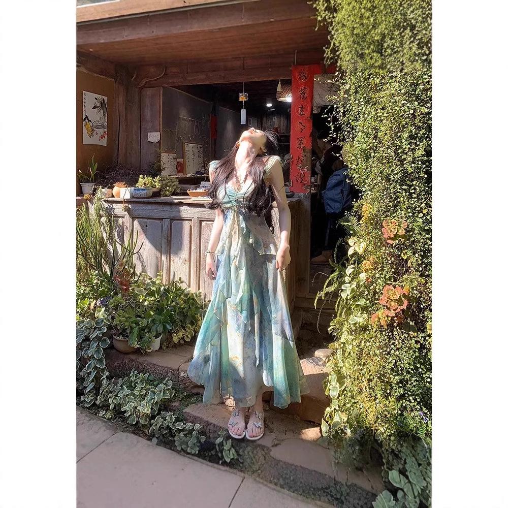 

Лето в лесу: Весенне-летнее богемное платье феи 2025 XXL