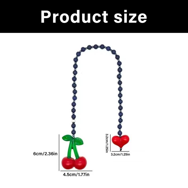 Stylish Red Heart Cherry Charm Keychain For Bags Jewelry Accessory Lightweight Sturdy Alloy Design Bag Pendant