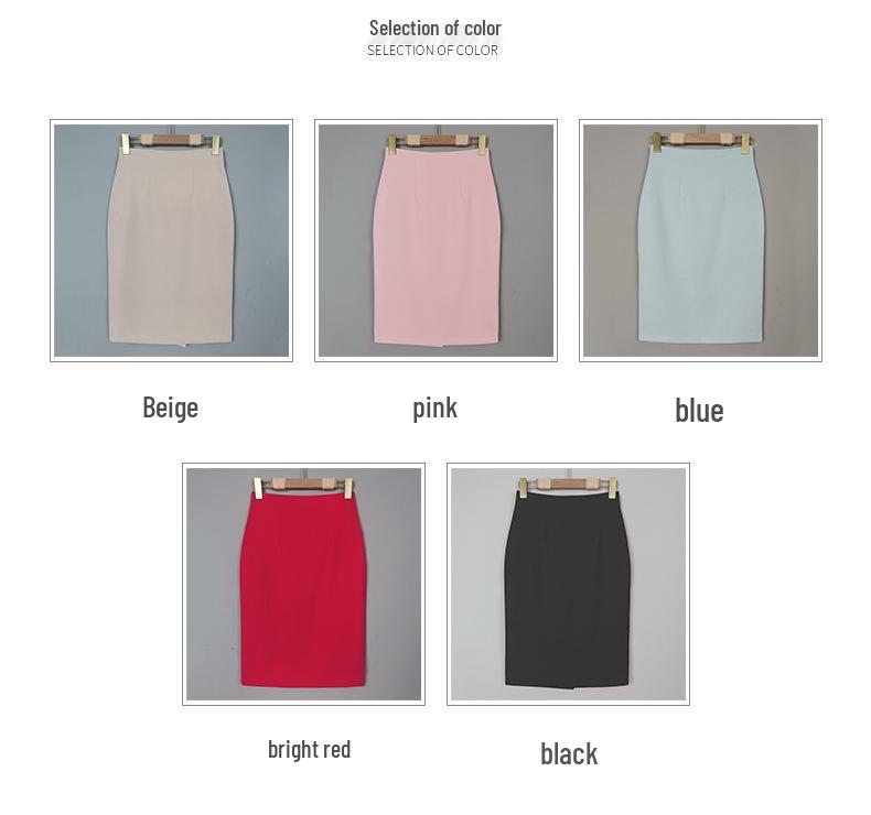 Korean High Waist Back-Slit Bodycon Midi Skirt