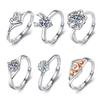 Imitation Diamond Ring For Women Girls Adjustable Opening Finger Ring Senior Exquisite Jewelry Wedding Bride Accessories