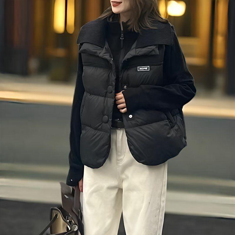 

Длинная уличная жилетка с капюшоном, пуховая женская куртка, стеганое пальто, куртка без рукавов, зимние легкие свитера XS чёрный
