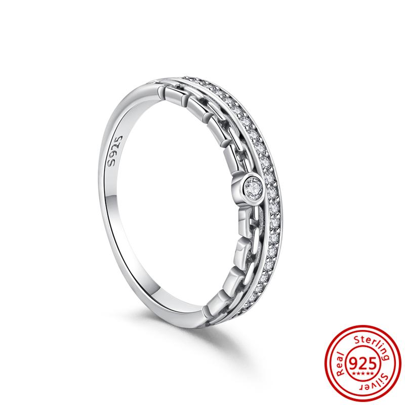 Argent Sterling 925 Cuivre Cœur Étincelant Zircon Flèche Vague Amour Éternel Infini Bagues de Couple Mariage Fiançailles Fête Zircon Cadeau