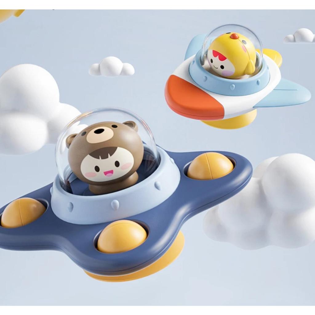 Baby Montessoris Spin Cup Top Bath Toys Bathing Sucker Spinner Suction Sensory Toy Rotating Rattles Early Educational Fidget Toy