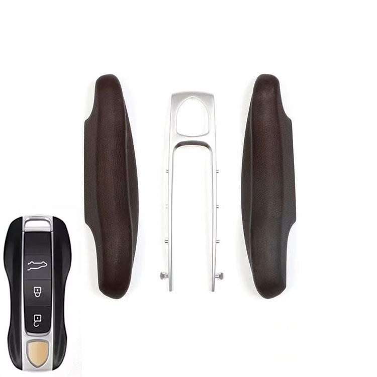Leather Fob Remote Keys Case Key Cover Replace For Porsche 911 Macan Boxster Cayenne Panamera Taycan Cayman 971 9Ya Key Shell