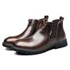 Autumn Winter Retro Boots for Men Fashion Quality Leather Work Boots Men Slip-on Brown Ankle Boots Casual Men Botas Masculino