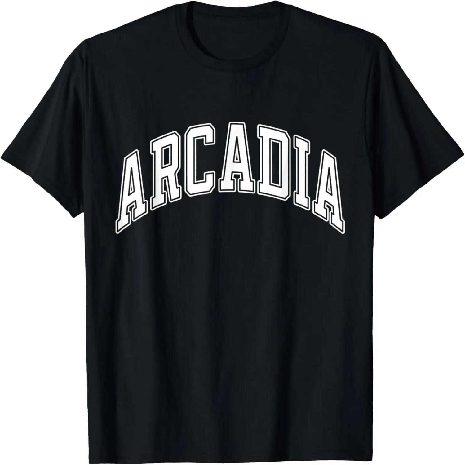 Arcadia California CA Varsity Style White Text T-Shirt XXXXXL чёрный