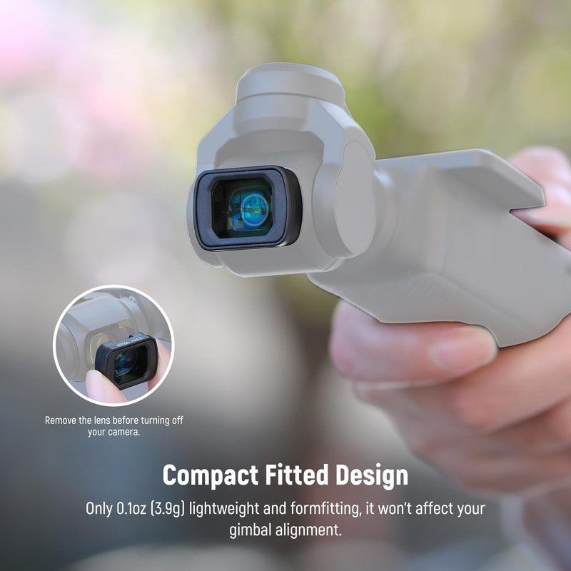 NEEWER 0.75X Wide Angle Lens Compatible with DJI OSMO Pocket 3 Creator Combo Accessories Magnetic Coated Action Camera Lens