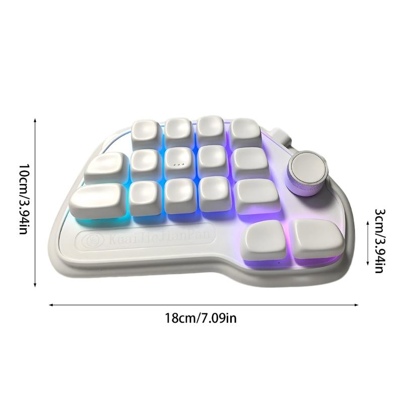 17 Key Hot Swappable Mechanical Number Pad with VIA Programmability USB wireds Connection and RGBs Backlit PBT Keycaps for Laptop PC