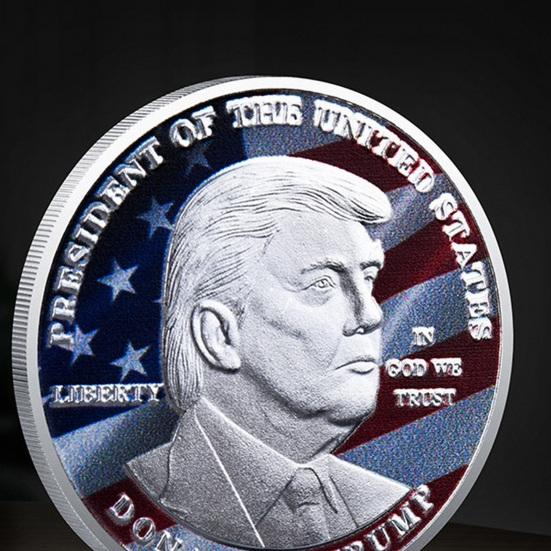 1/2Pcs Commemorative Coin Unique Exquisite Workmanship Trump Commemorative Coin for Home Decorations