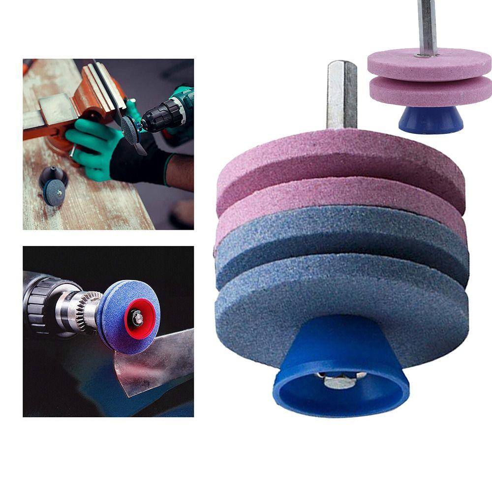 Quick Install Lawn Mower Edge Sharpener Double-layer Grinding Wheel  Electric Drill