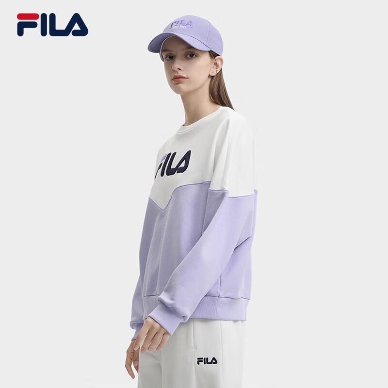 FILA Women s Yang Mi 2024 Color-Block Cotton Pullover Sweatshirt M