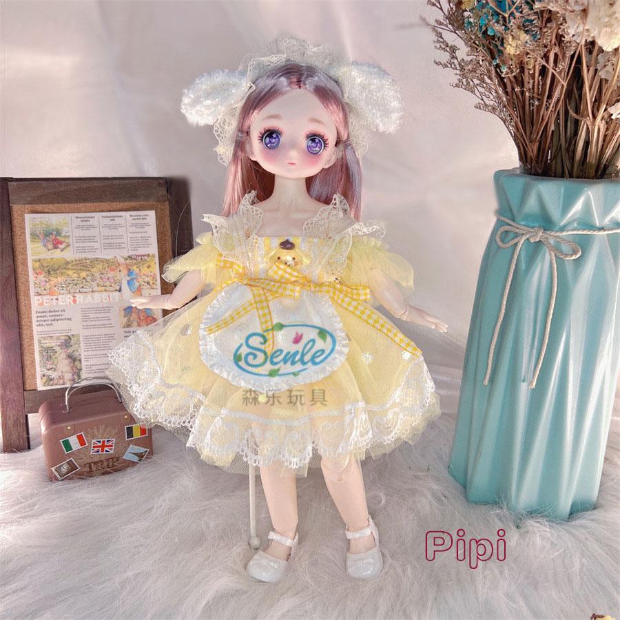 Attractive  Anime Eyes 1/6 Bjd Byte Dolls for Kids Girls DIY Ball-jointed Comic Face Doll 30cm with Dresses Clothes Dress Up
