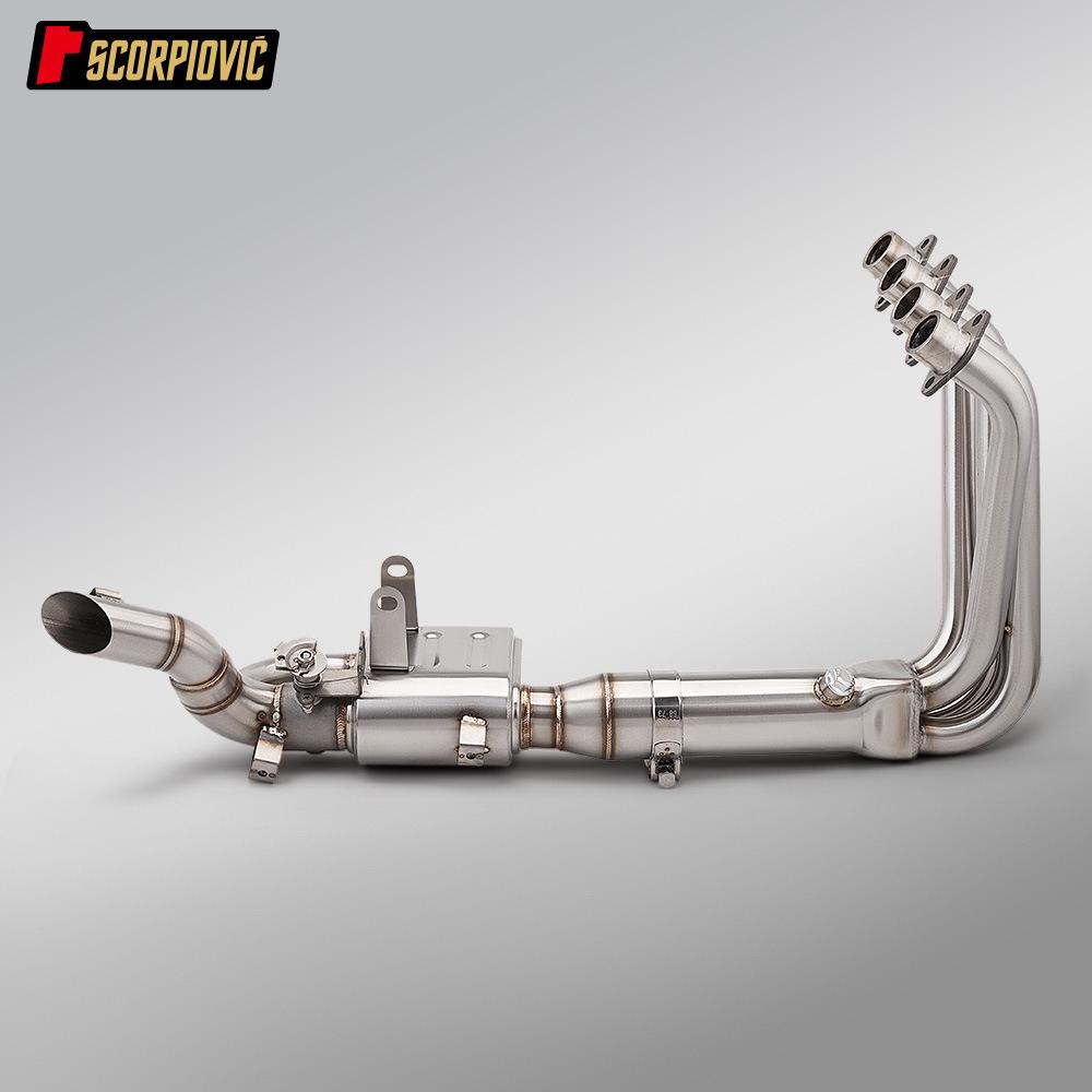 Qianjiang Sai 421 Stainless Steel Dual Valve Exhaust Pipe with Backpressure, Non-Destructive Installation for Front Section of Motorcycles