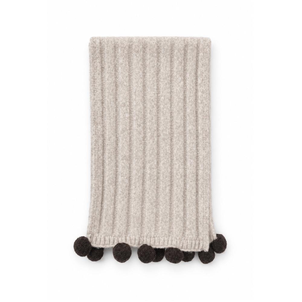 Sweet wool blended couple hairball scarf autumn and winter pit strip knitted warm versatile scarf