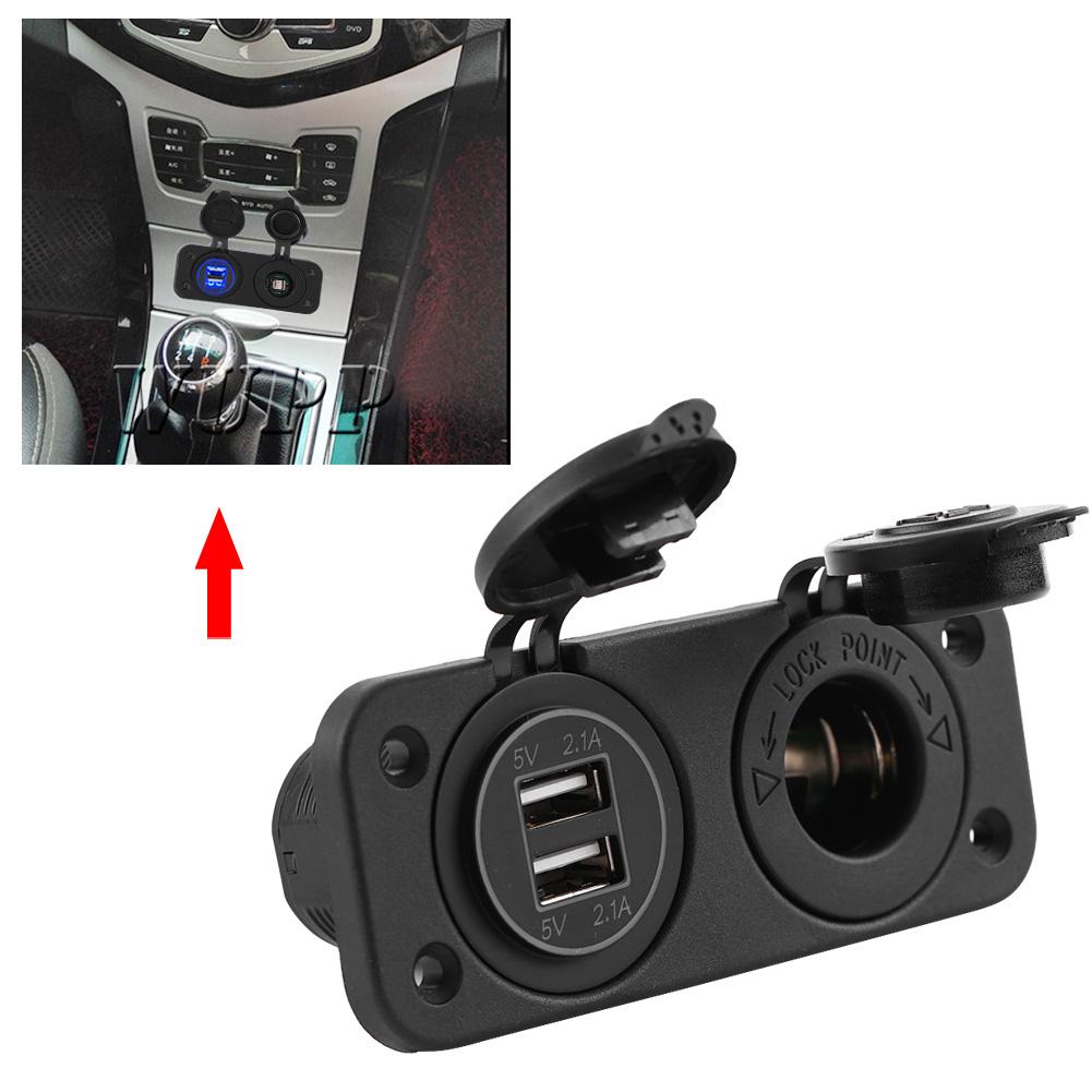 12V Cigarette Lighter Power Socket Adapter 4.2A Dual USB Charger for Car RV Yacht Bus
