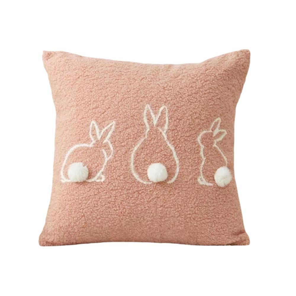 Plush Easter Bunny Pillow Cover Square/Rectangular Pillowslip Cartoon Rabbit Pillow Case  Bed Room