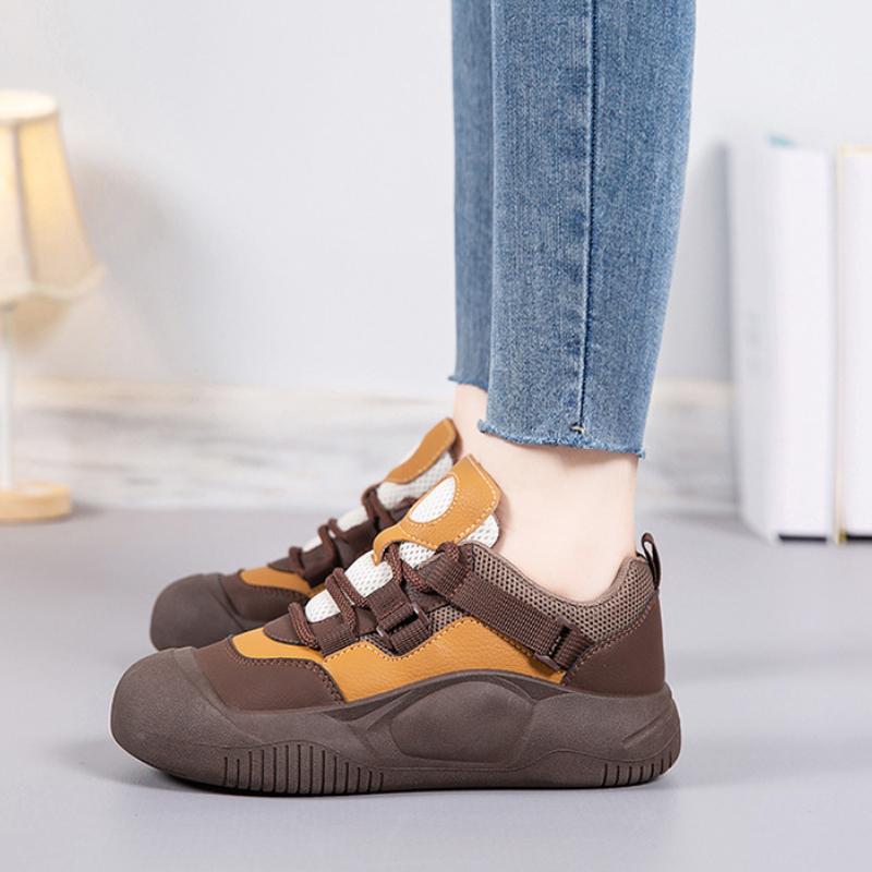 Fashion Trendy and Versatile Women's Shoes 2024 Autumn New Retro Comfortable Thick Soled Casual Sports Vulcanized Shoes Zapatos De Mujer