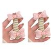 2PCS Spirals Bowknot Ponytail Holder Hair Ties For Girls Resin Hair Accessories Kids Hair Bows For Daily Use And Parties