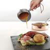IMEEA Milk Pan, Saucepan, 18-10 Stainless Steel, Induction Compatible, 250ml, Graduated Milk Pan, Mini Saucepan, Wooden Handle