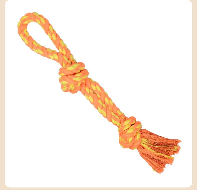 Hot-selling Bite-resistant Chewing Interactive Teeth-cleaning Large Dog Cotton Rope Luxury Cute Pet Toy in Stock Wholesale оранжевый