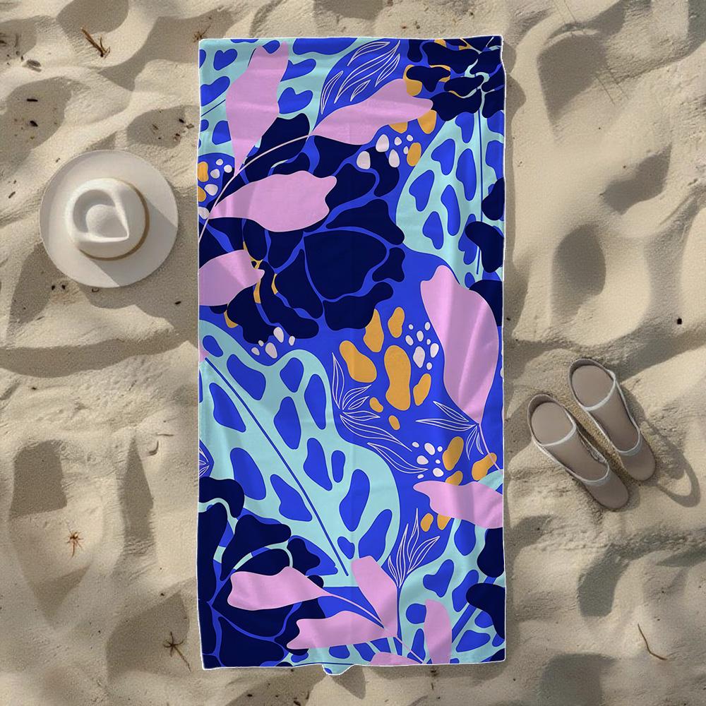 Mandala Floral & Abstract Floral & Leaf Beach Towel, Soft Durable Quick-Drying, Ideal For Summer Beach, Swimming & Camping