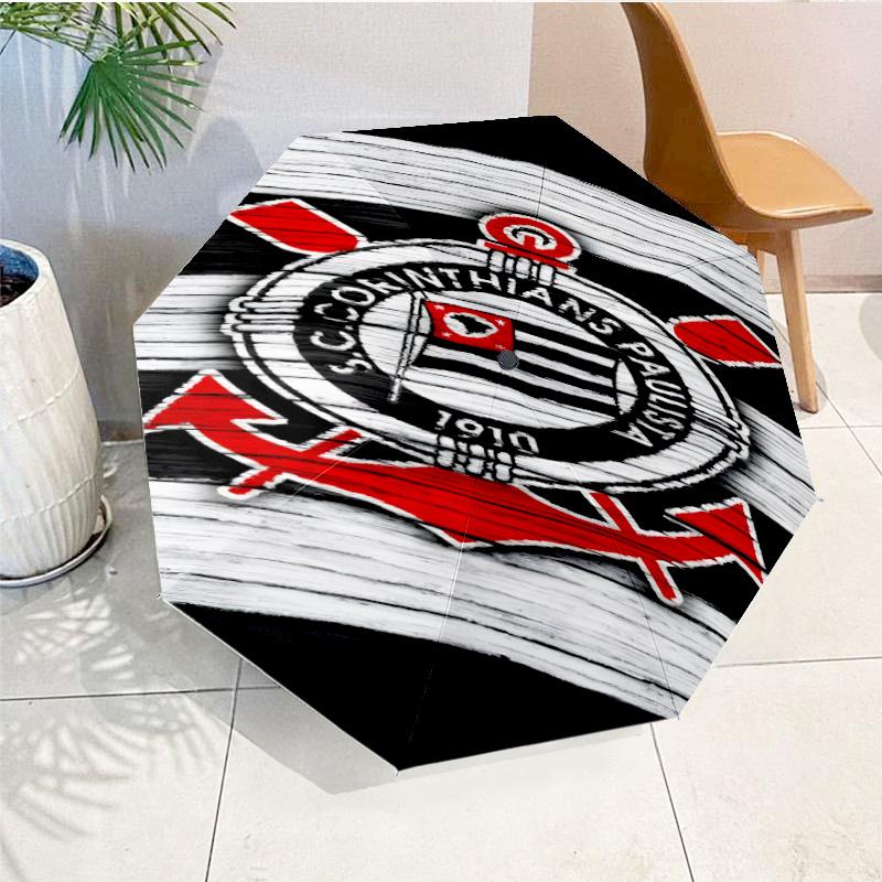 Sport Club Football Crest Printed Automatic Umbrella, 8-Frame for Travel, Camping, Casual Umbrella, Essential Gift for  for Family and Friends