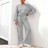 Women's 2 Piece Outfit Crewneck Sweatshirt and Wide Leg Pants for Casual Loungewear
