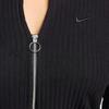 Nike Sportswear Chill Knit Slim Fit Zip-Up Long Sleeve Women Tops Black FN3682-010