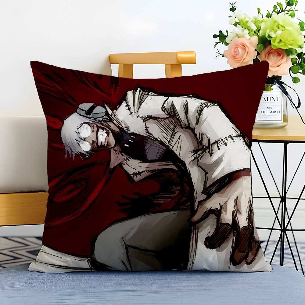 Anime S-Soul Eater Pillow Case Anti-dustmite Pillowcase Invisible Zipper Silky Short Plush Sofa Cushion Cover