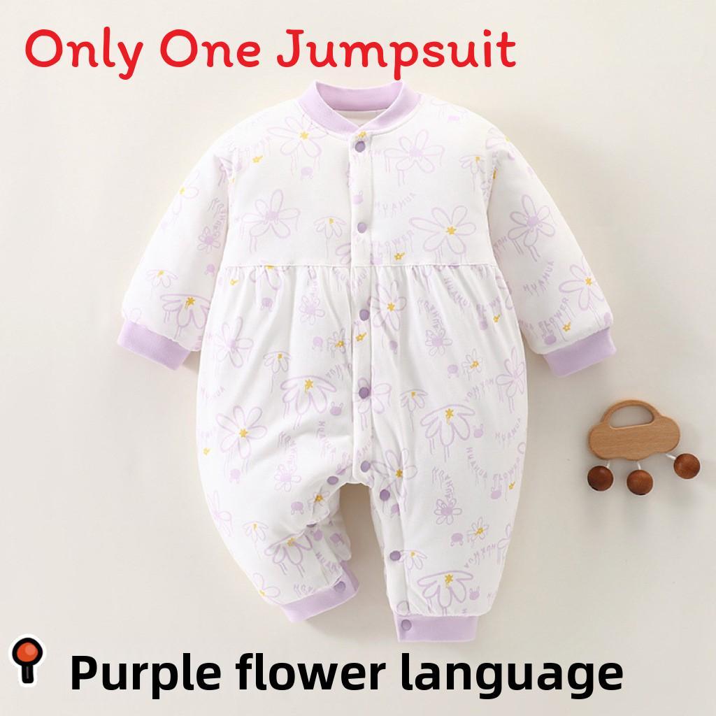 Baby Winter Cotton Romper With Thickened Fabric For Newborns And Infants