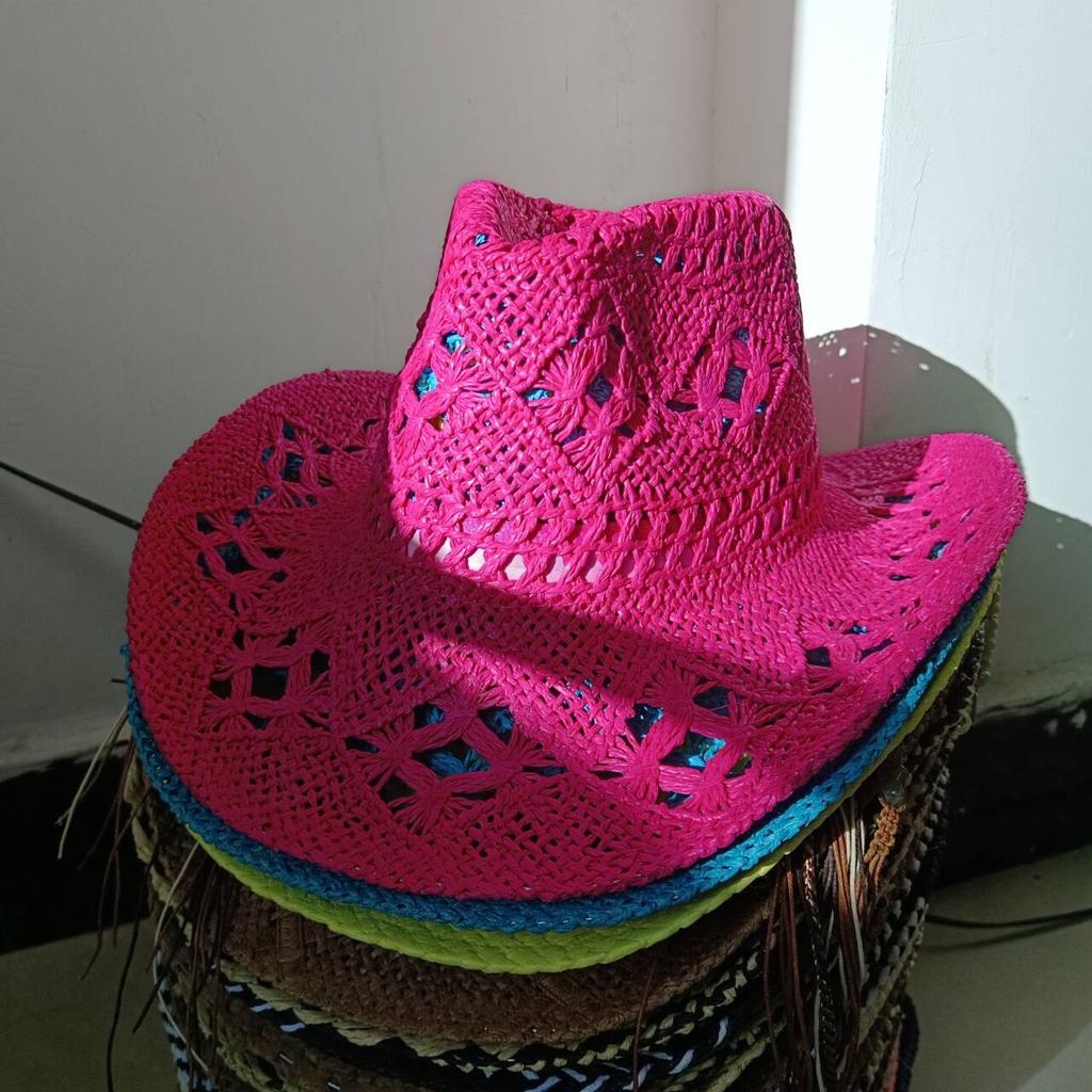 Women's Cowboy Straw Hat 2024 New Western Cowboy Sun Hat Spring Knight Hat Men's Jazz Hat Summer Cowboy Hat Sombrero Hombre