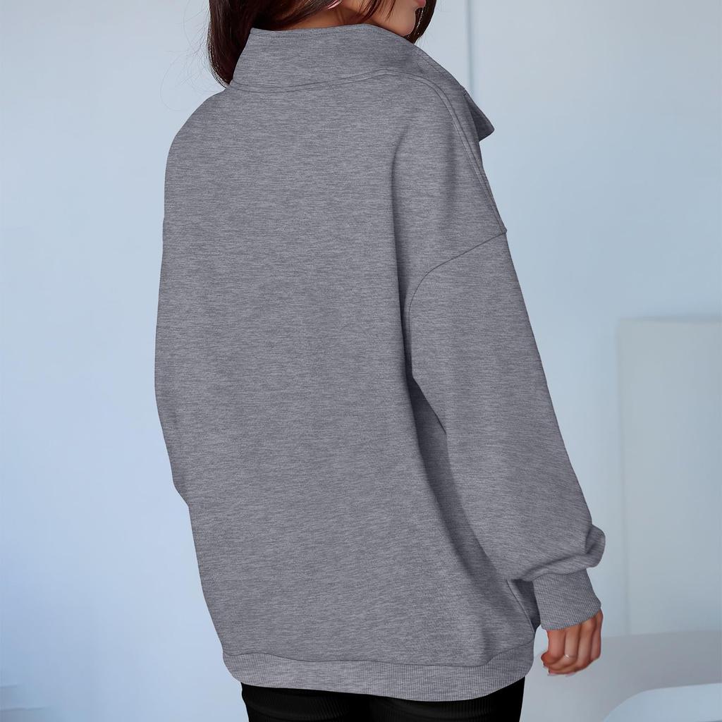 Women's Fashionable Long-sleeved Pullover And Solid-color Sweatshirt