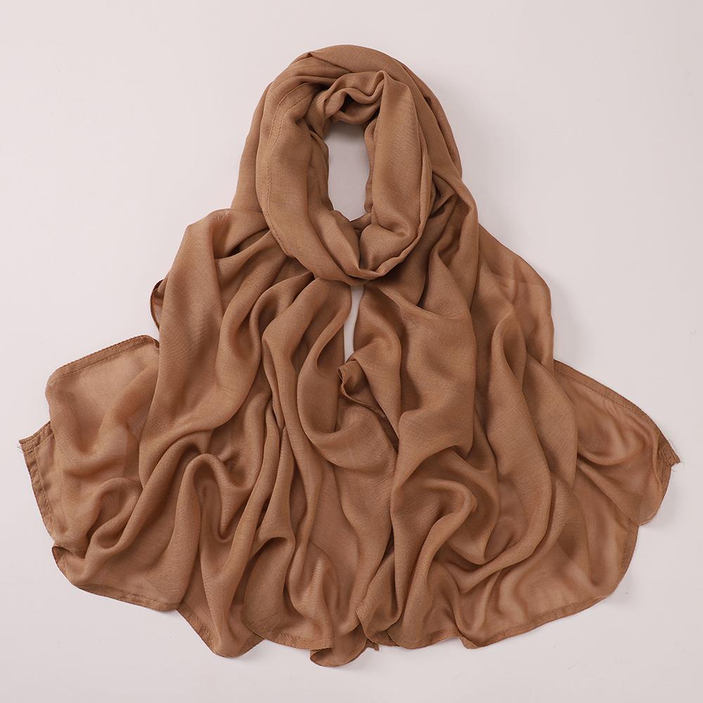Doppelnaht Modal Hijab Weicher Hijab Leichter Schal Atmungsaktives Tuch Islamische Damen Hijab