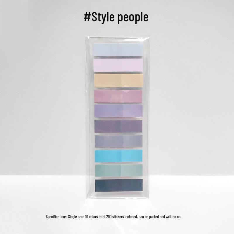 Morandi Color Transparent Sticky Notes - Cute Colorful PET Index Stickers for Marking and Memo.