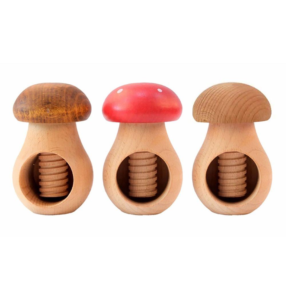 Creative Wooden Nutcracker Mushroom Shaped Easy Cracking Walnut Plier Multifunctional Walnut Opener