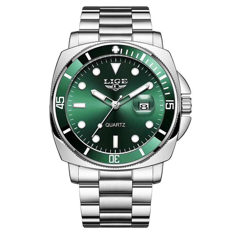 Trendige Herren-Quarzuhr mit drehbarer Lünette, Wasserdichte Armbanduhr